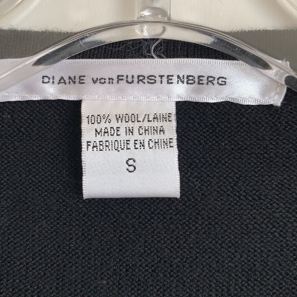 Diane Von Furstenberg Soft Wool Intricately Embellished Front Tab Crop Sweater - Picture 4 of 6